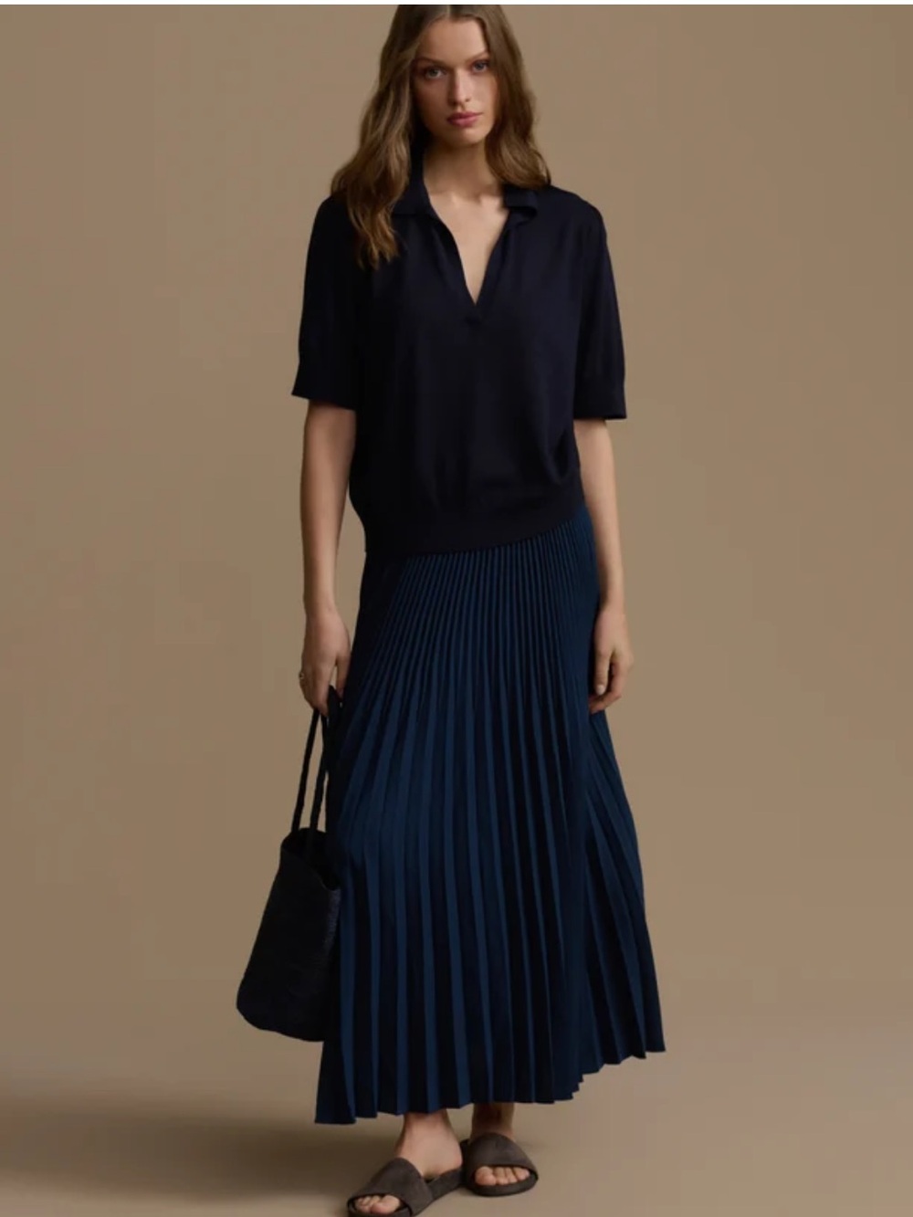 Jenni Kayne Pleated Navy Skirt NWT